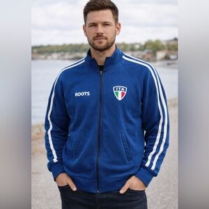 80’s Roots Athletics Blue Track Jacket with ITA Emblem